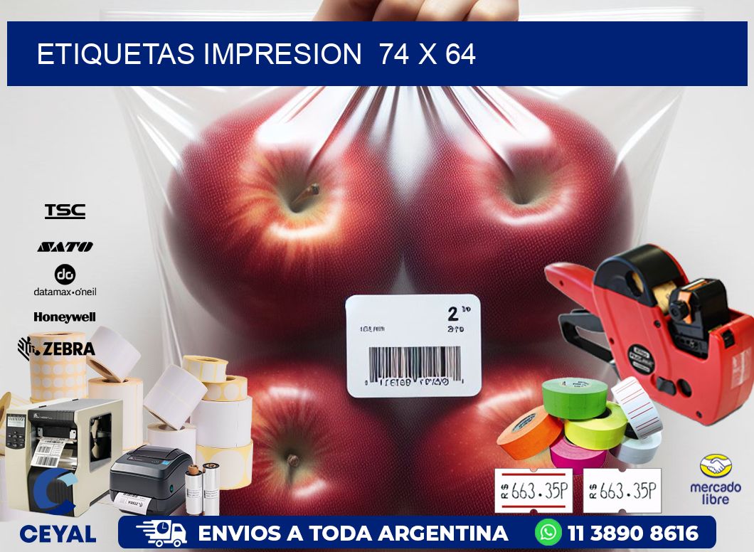ETIQUETAS IMPRESION 74 x 64