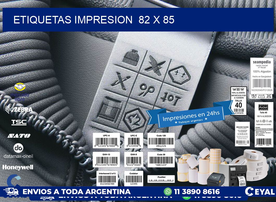 ETIQUETAS IMPRESION  82 x 85