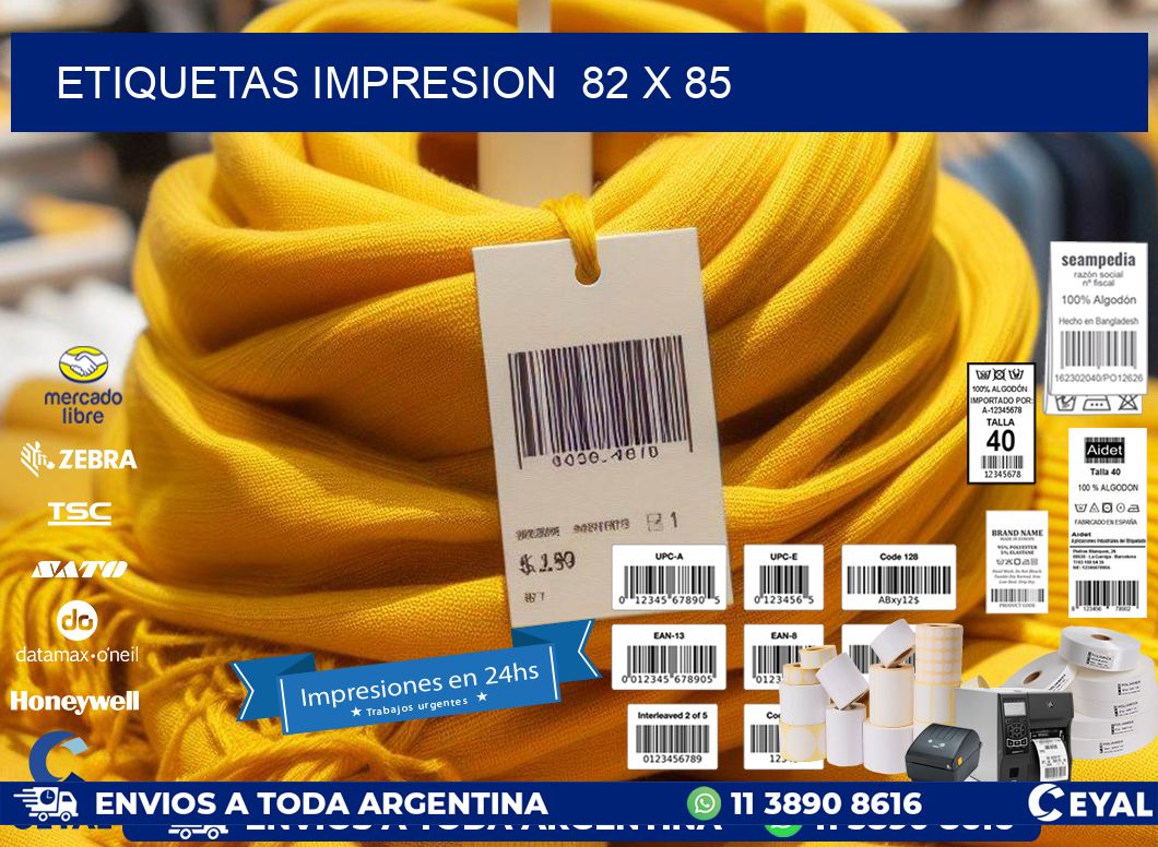 ETIQUETAS IMPRESION  82 x 85