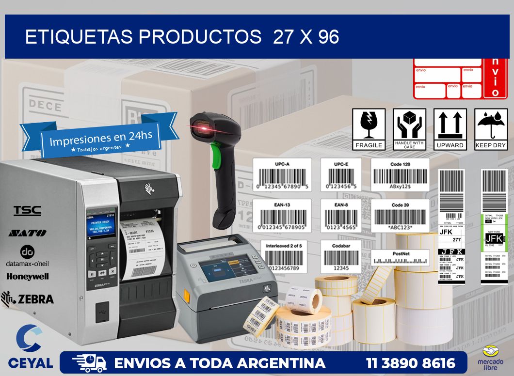 ETIQUETAS PRODUCTOS  27 x 96