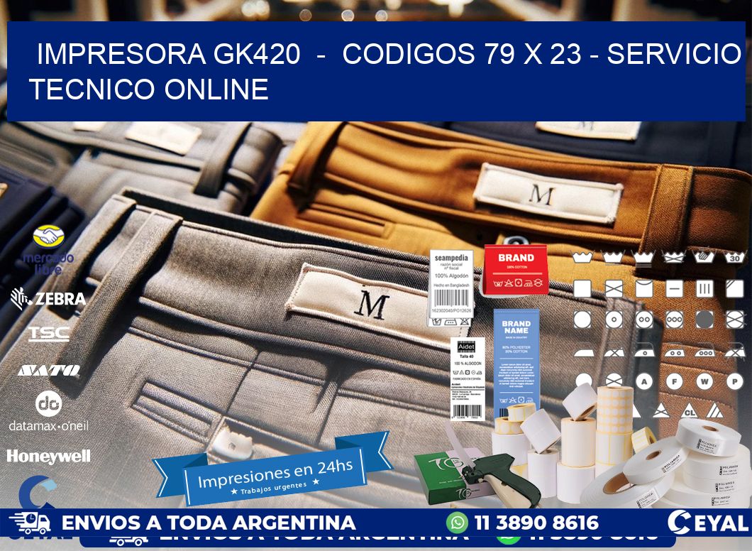 IMPRESORA GK420  -  CODIGOS 79 x 23 - SERVICIO TECNICO ONLINE