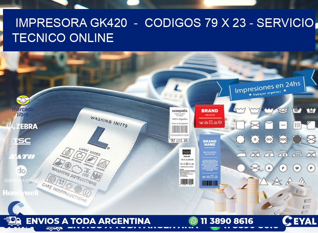 IMPRESORA GK420  -  CODIGOS 79 x 23 - SERVICIO TECNICO ONLINE