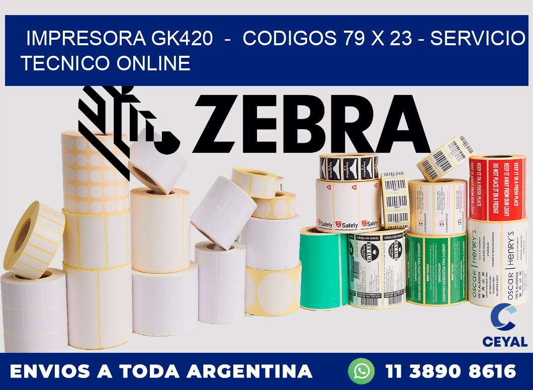 IMPRESORA GK420  -  CODIGOS 79 x 23 - SERVICIO TECNICO ONLINE