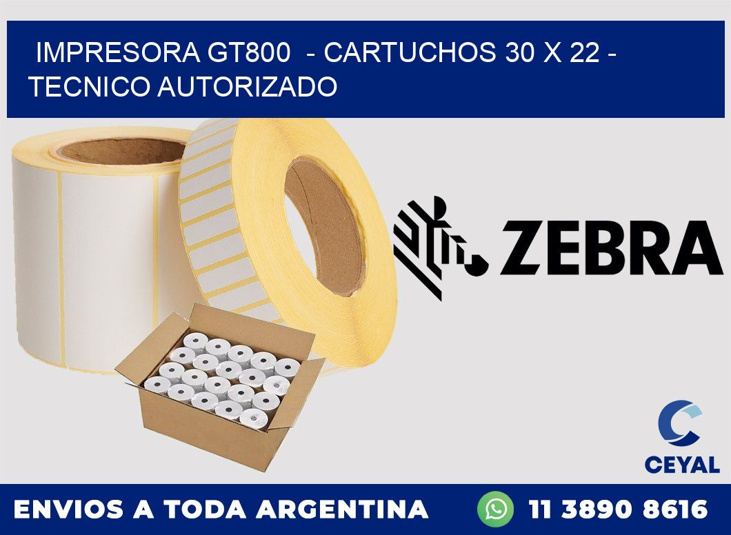 IMPRESORA GT800  - CARTUCHOS 30 x 22 - TECNICO AUTORIZADO