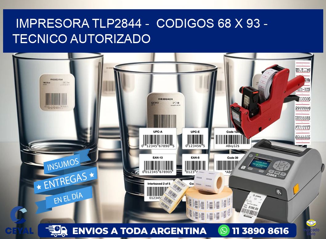 IMPRESORA TLP2844 - CODIGOS 68 x 93 - TECNICO AUTORIZADO
