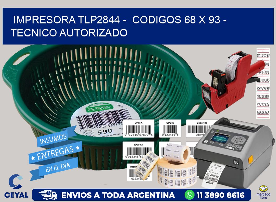 IMPRESORA TLP2844 - CODIGOS 68 x 93 - TECNICO AUTORIZADO