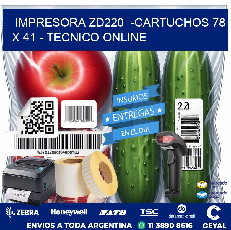 IMPRESORA ZD220  -CARTUCHOS 78 x 41 – TECNICO ONLINE