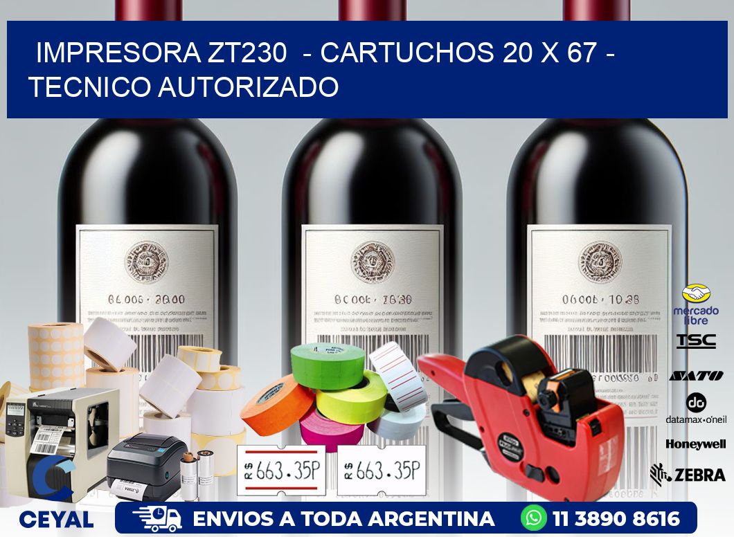 IMPRESORA ZT230  - CARTUCHOS 20 x 67 - TECNICO AUTORIZADO