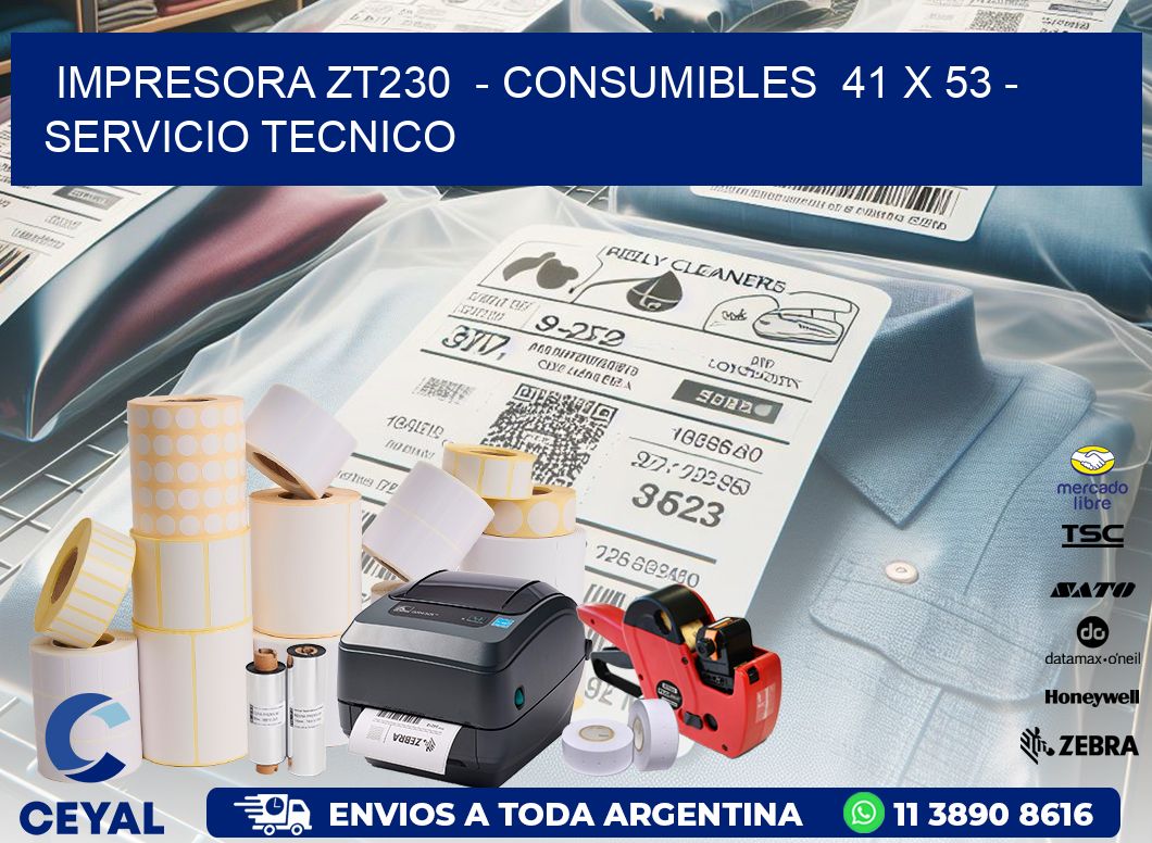 IMPRESORA ZT230  - CONSUMIBLES  41 x 53 - SERVICIO TECNICO