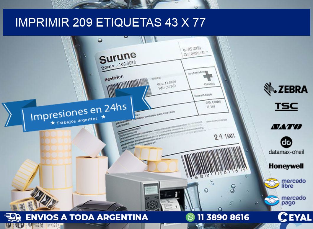 IMPRIMIR 209 ETIQUETAS 43 x 77