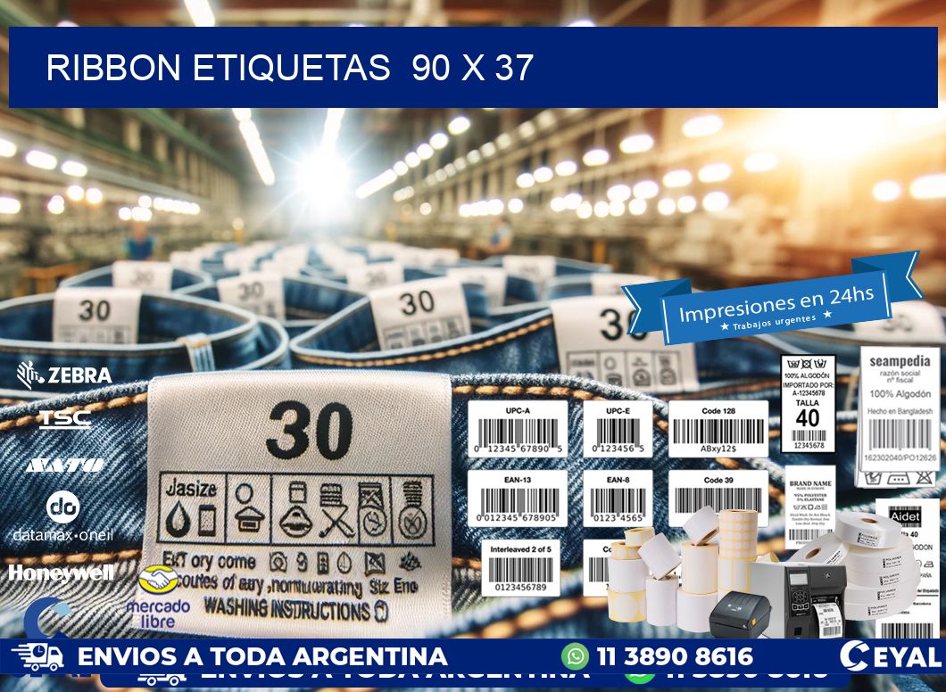 RIBBON ETIQUETAS  90 x 37