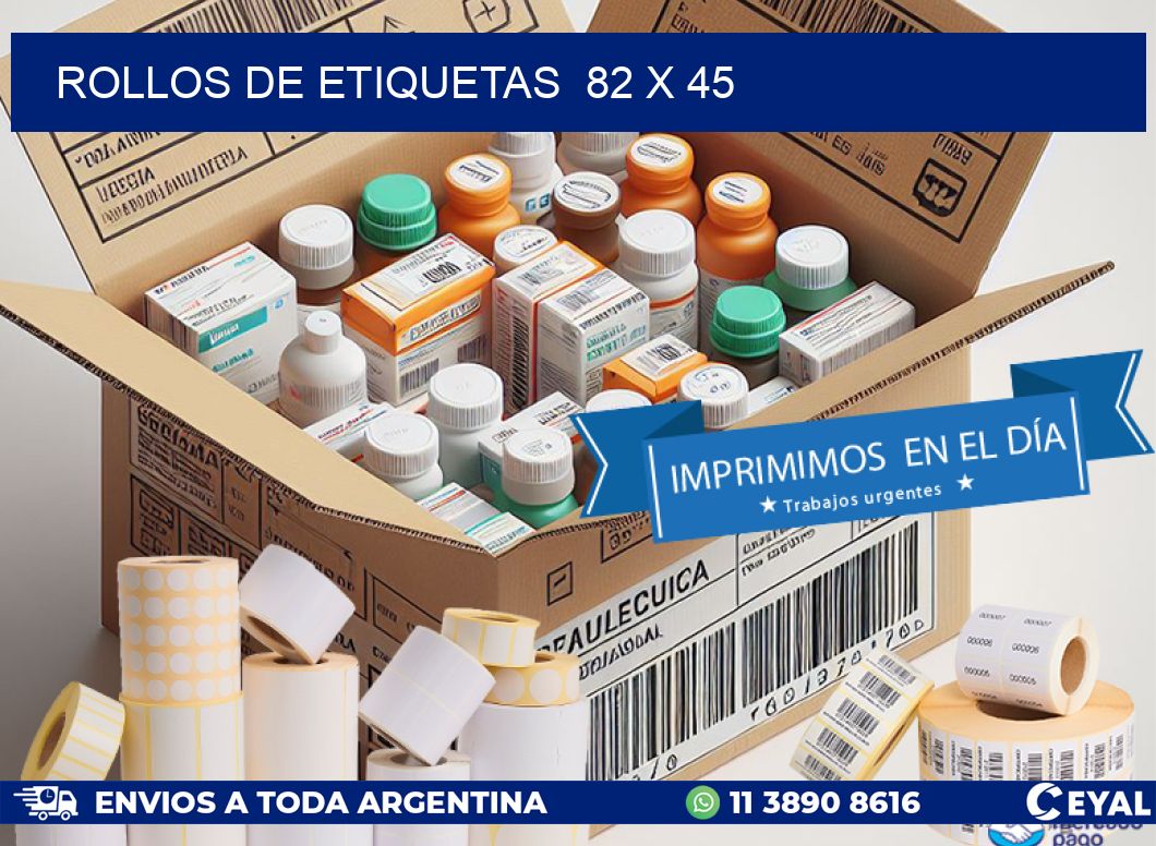 ROLLOS DE ETIQUETAS 82 x 45