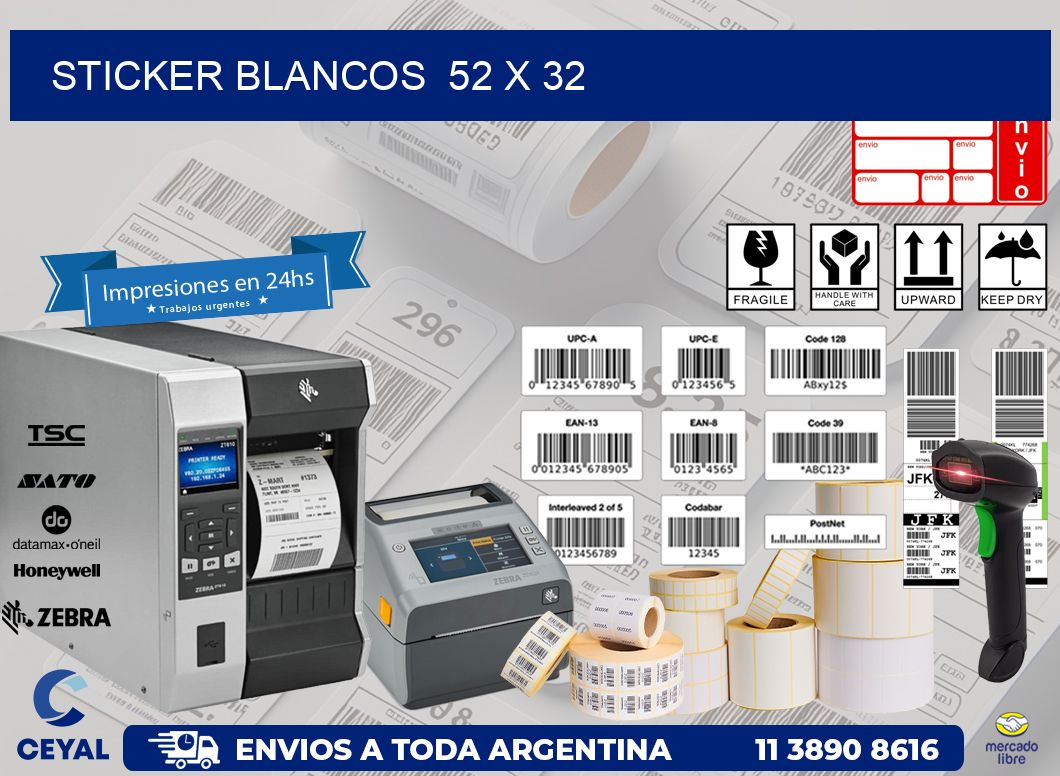 STICKER BLANCOS 52 x 32