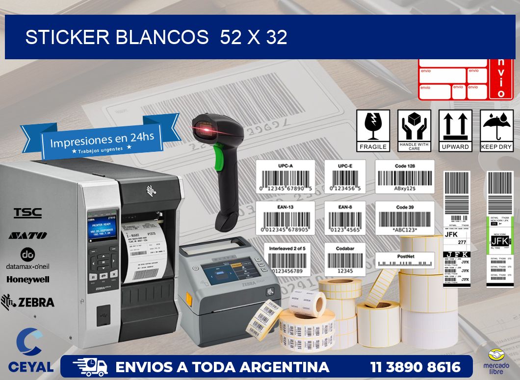 STICKER BLANCOS 52 x 32