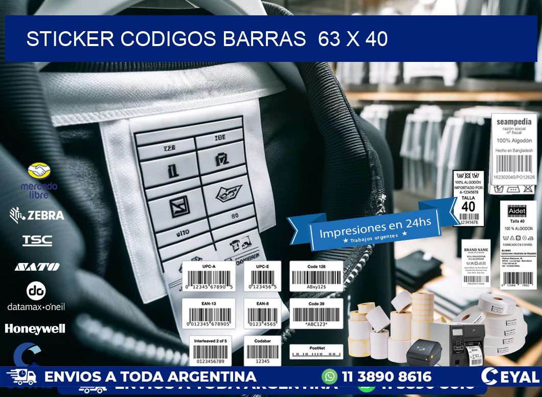 STICKER CODIGOS BARRAS  63 x 40