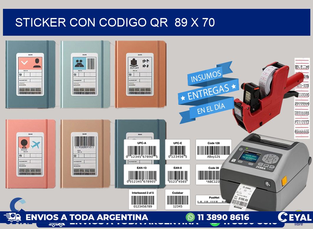 STICKER CON CODIGO QR 89 x 70