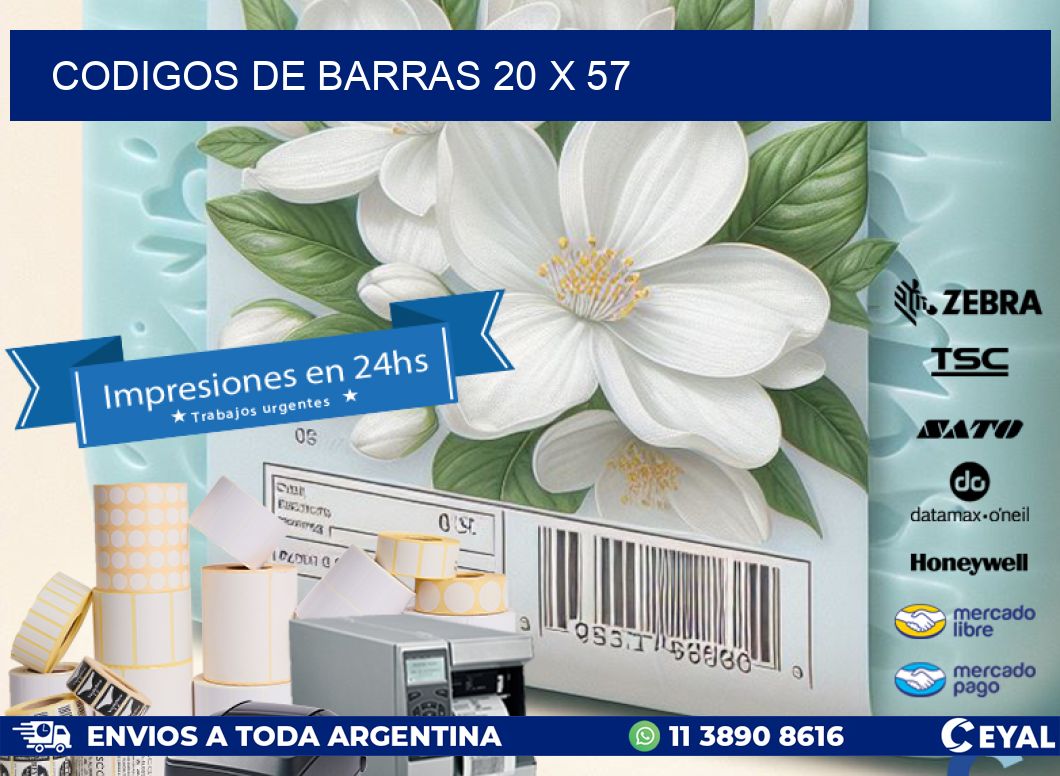 codigos de barras 20 x 57