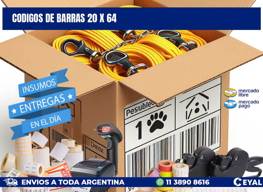 codigos de barras 20 x 64