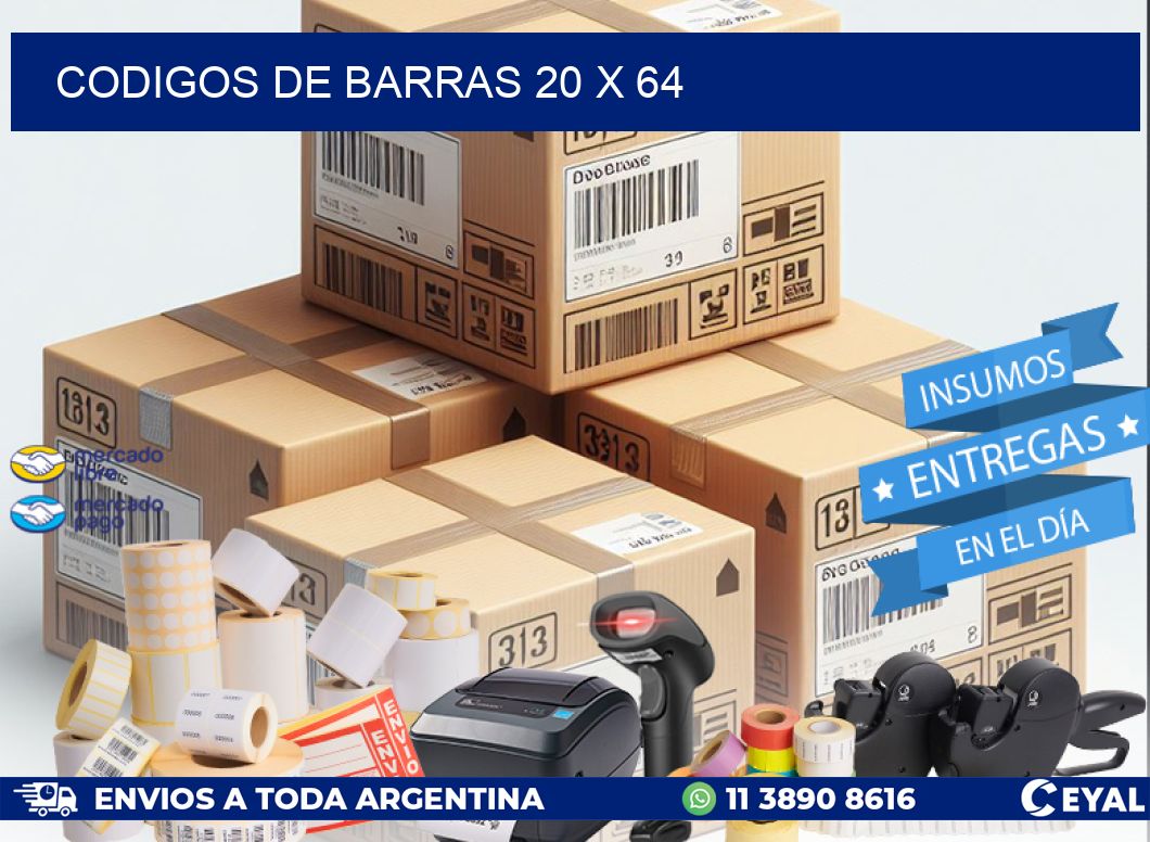 codigos de barras 20 x 64