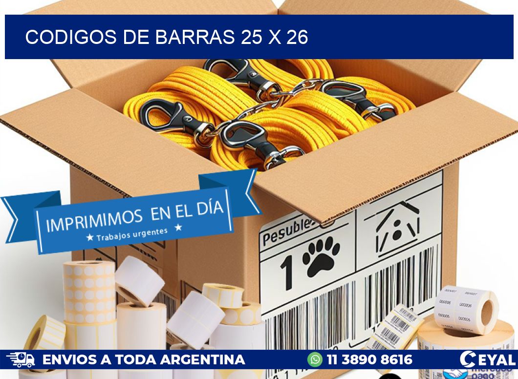 codigos de barras 25 x 26