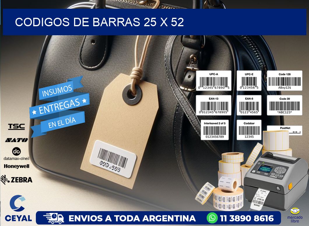 codigos de barras 25 x 52