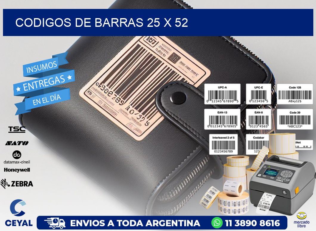 codigos de barras 25 x 52