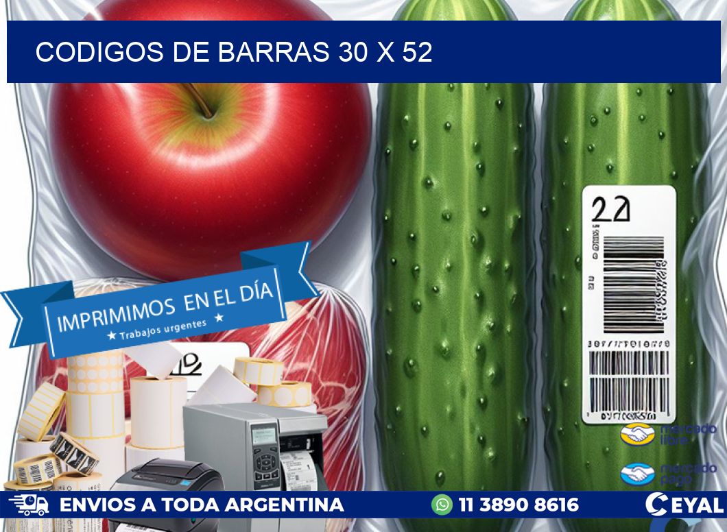 codigos de barras 30 x 52