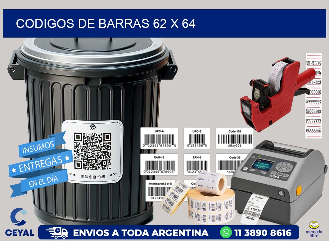 codigos de barras 62 x 64