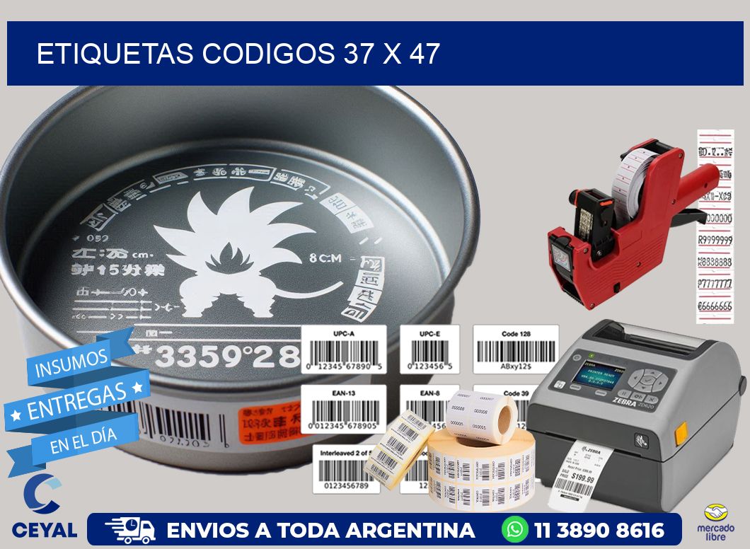 etiquetas codigos 37 x 47
