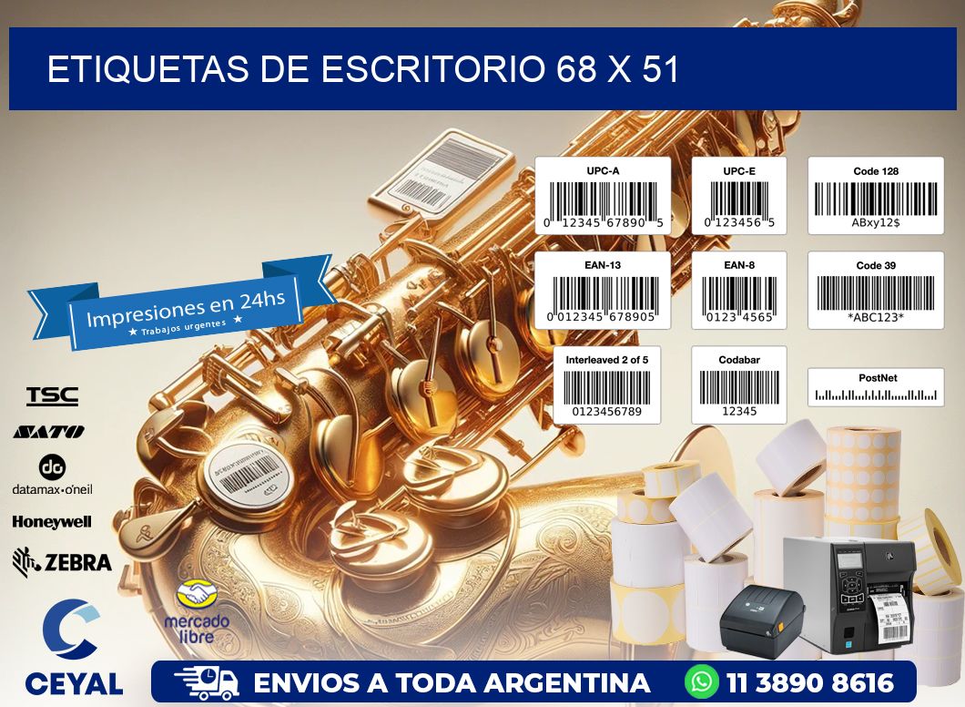 etiquetas de escritorio 68 x 51
