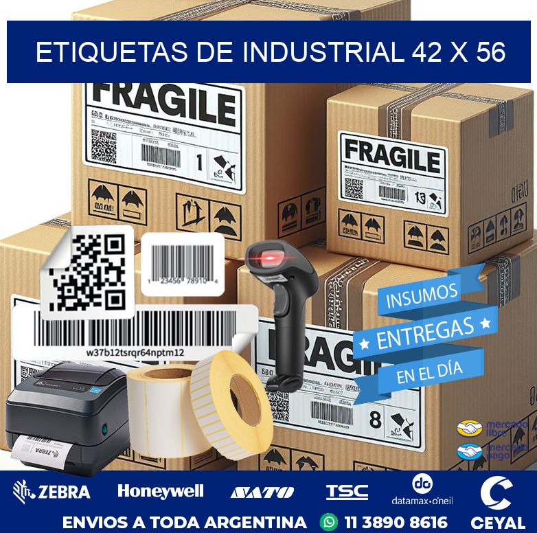 etiquetas de industrial 42 x 56