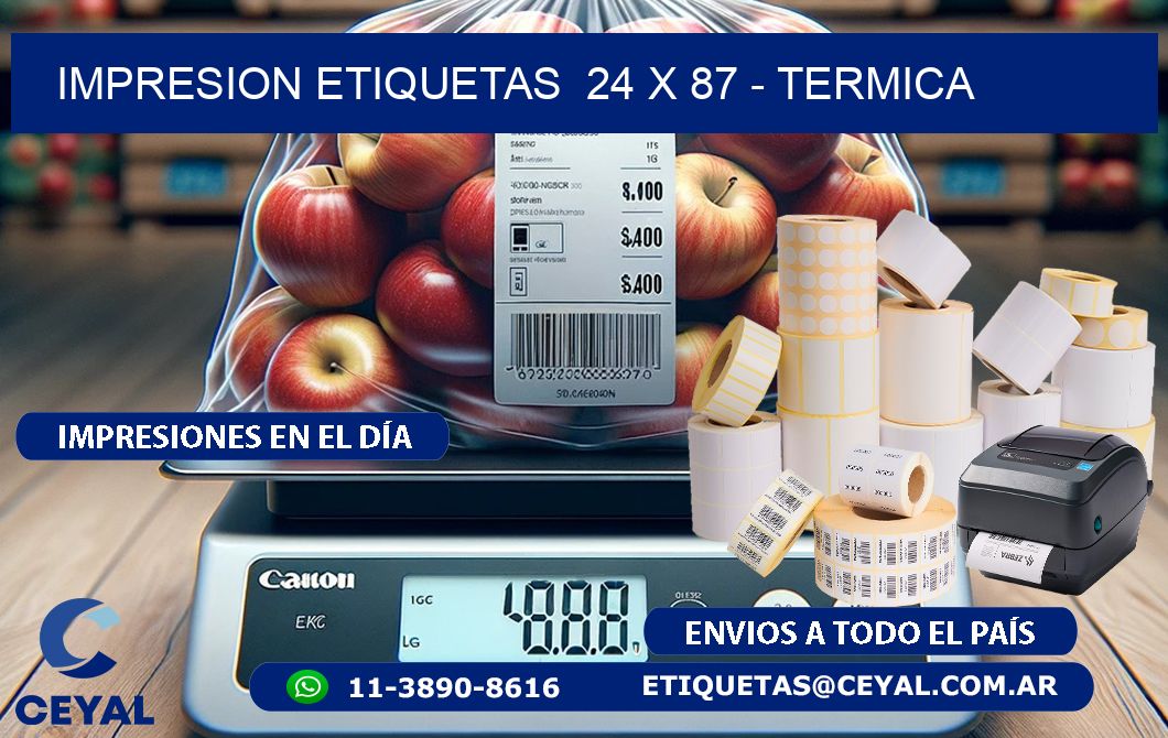 impresion etiquetas  24 x 87 - termica