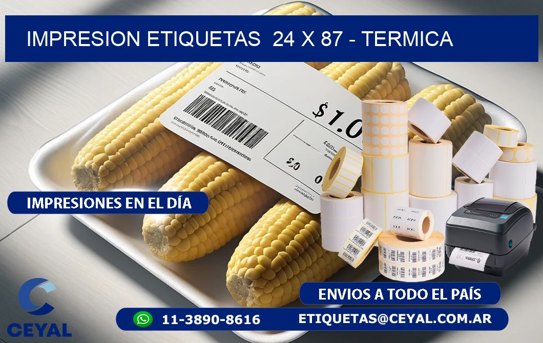 impresion etiquetas  24 x 87 - termica