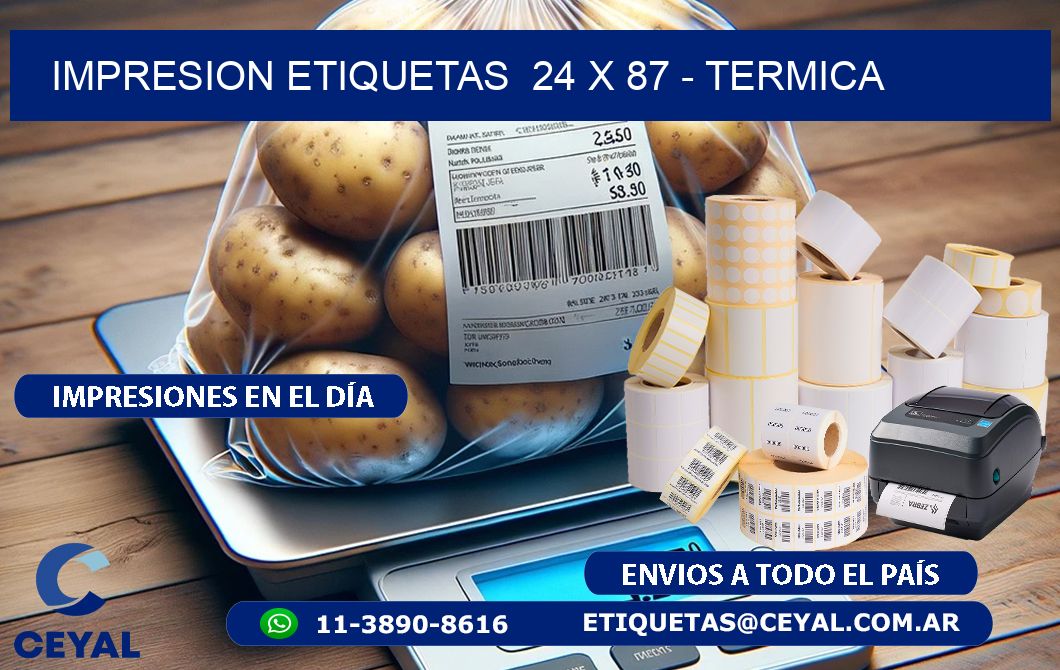 impresion etiquetas  24 x 87 - termica