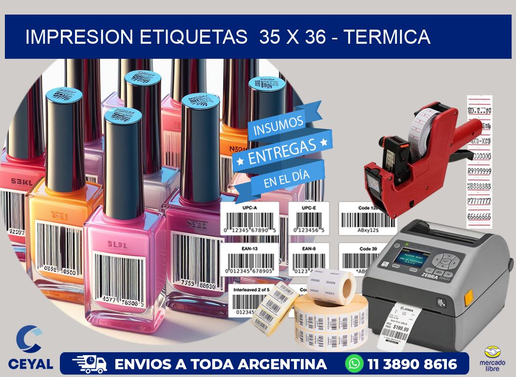 impresion etiquetas  35 x 36 - termica