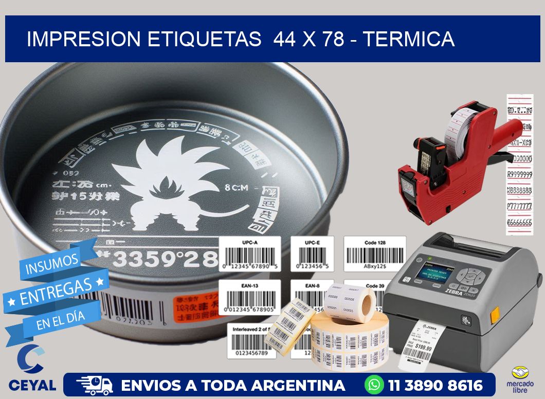 impresion etiquetas  44 x 78 - termica