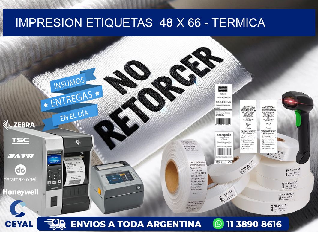 impresion etiquetas  48 x 66 - termica