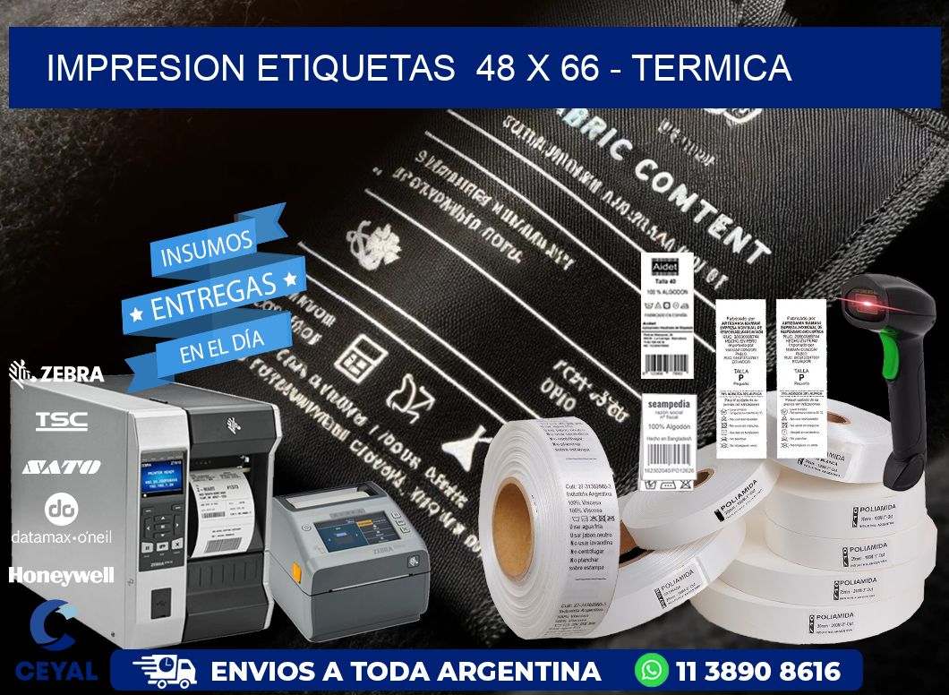 impresion etiquetas  48 x 66 - termica