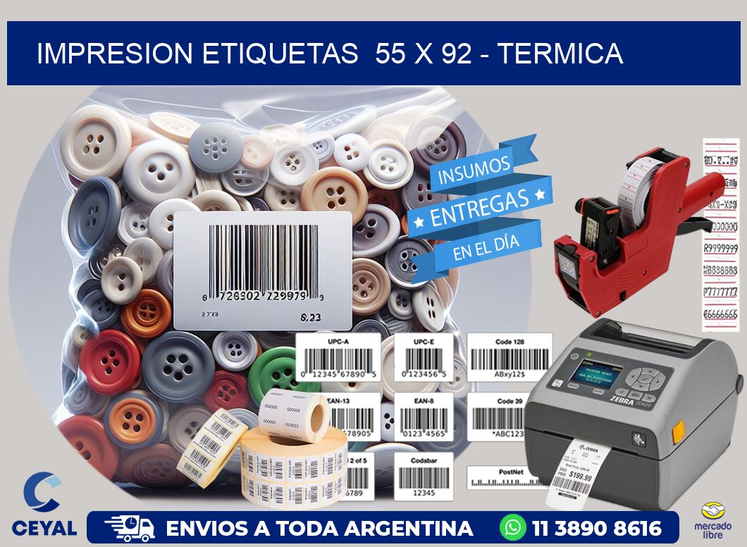 impresion etiquetas  55 x 92 - termica