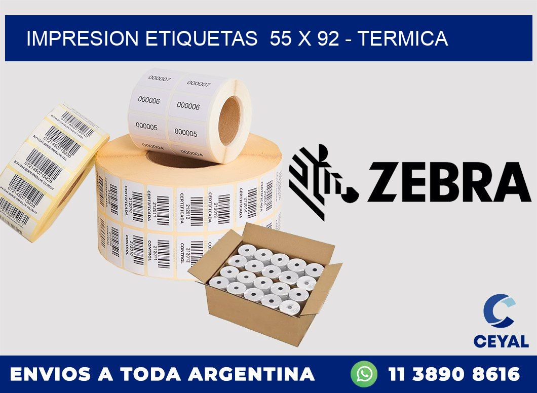 impresion etiquetas  55 x 92 - termica