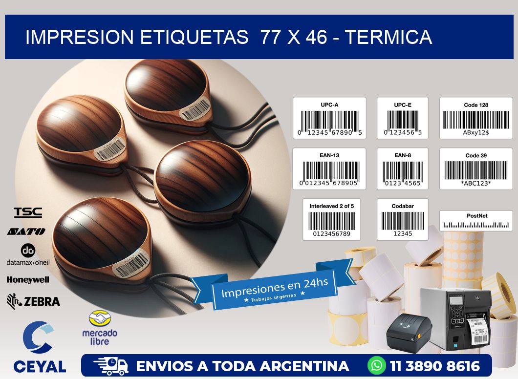 impresion etiquetas  77 x 46 - termica