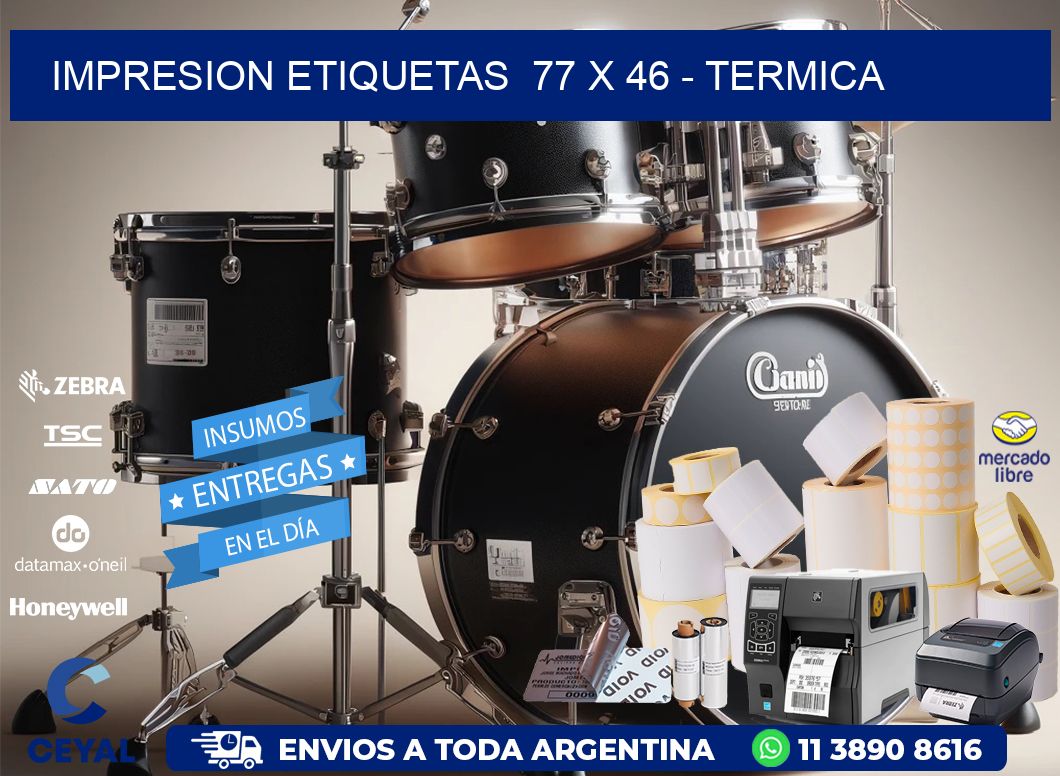 impresion etiquetas  77 x 46 - termica