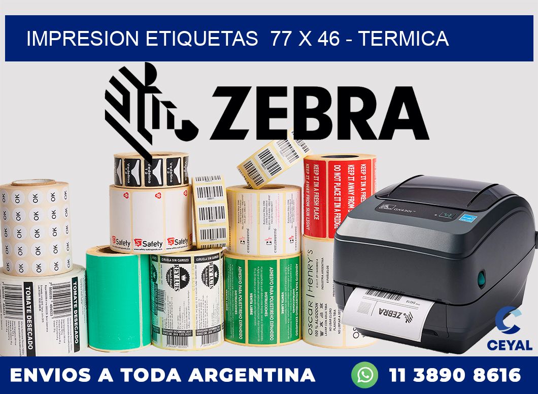 impresion etiquetas  77 x 46 - termica