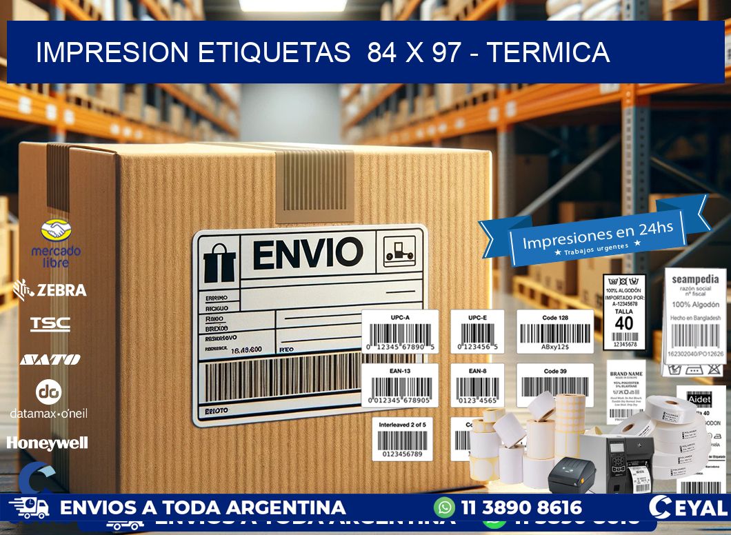 impresion etiquetas  84 x 97 - termica