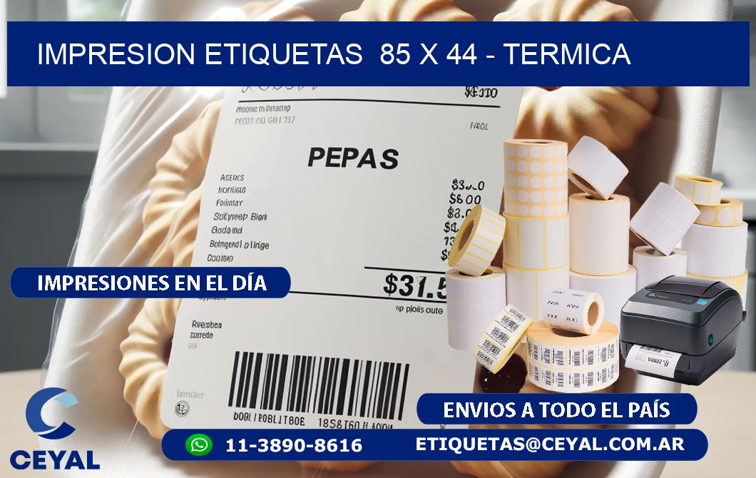 impresion etiquetas  85 x 44 - termica