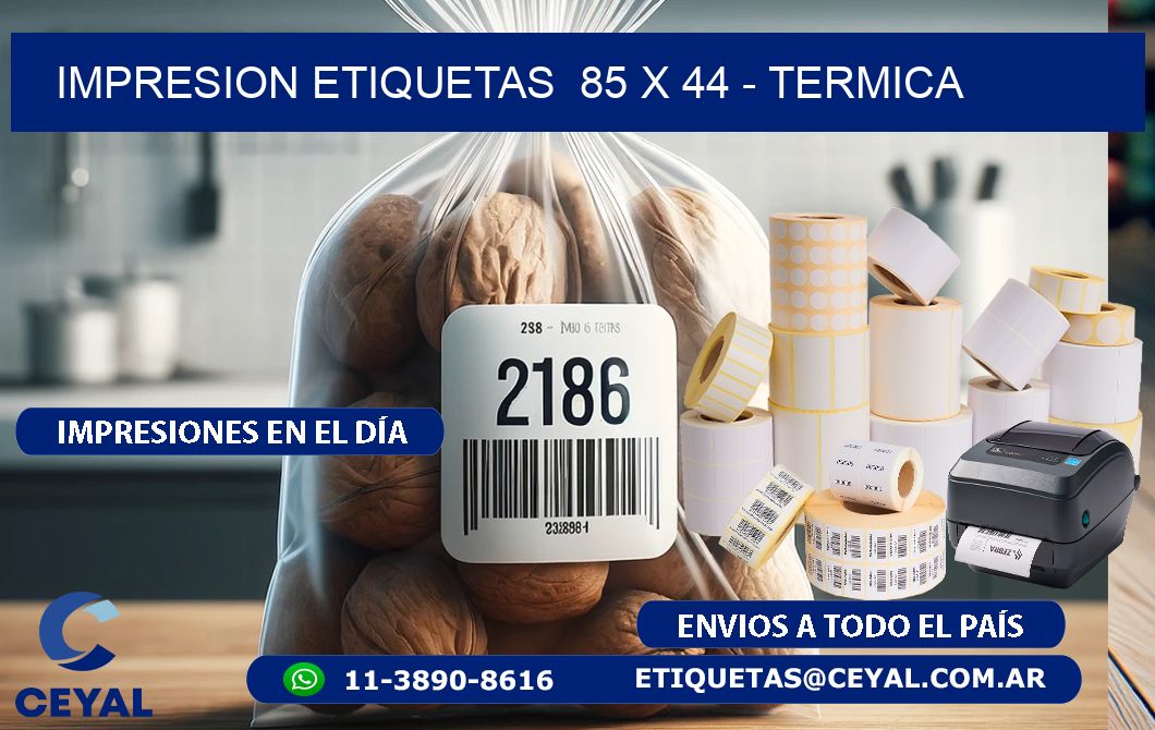 impresion etiquetas  85 x 44 - termica