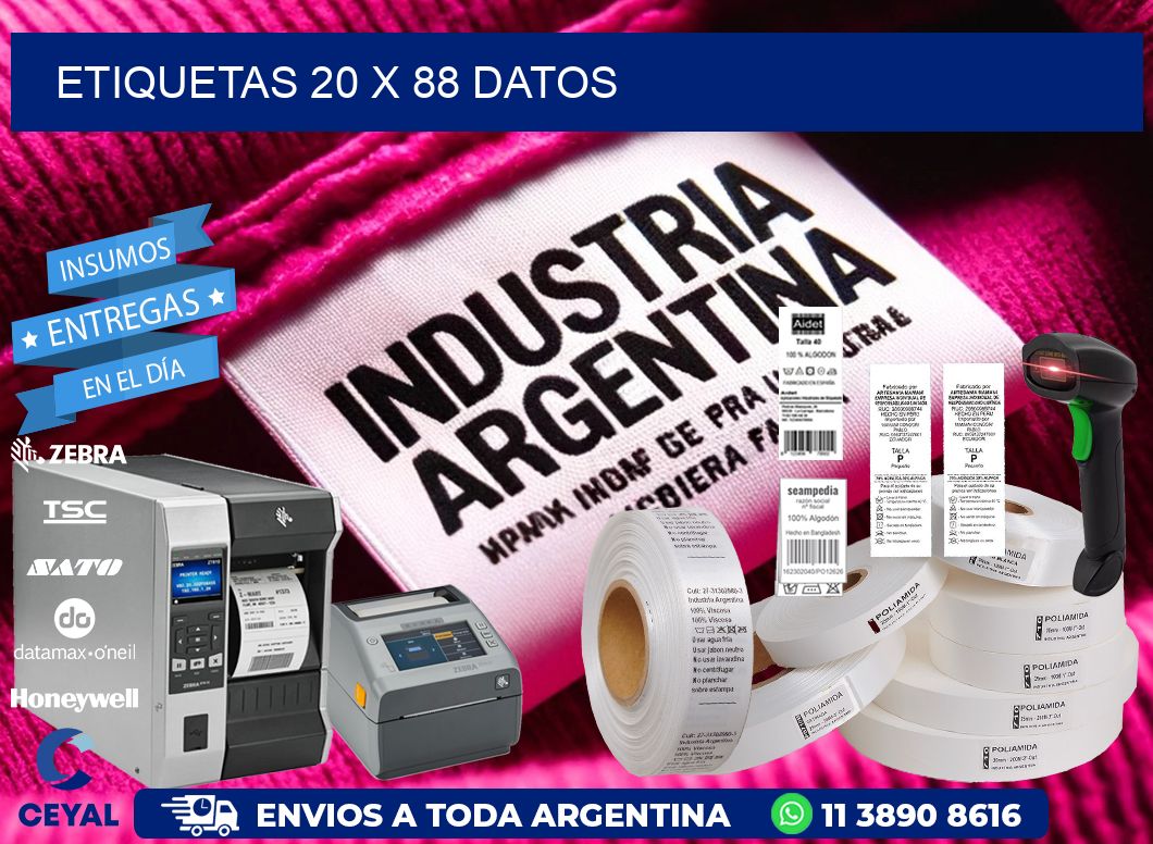 ETIQUETAS 20 x 88 DATOS