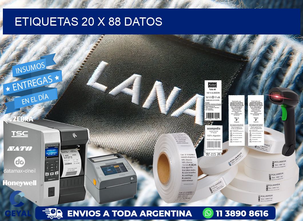 ETIQUETAS 20 x 88 DATOS
