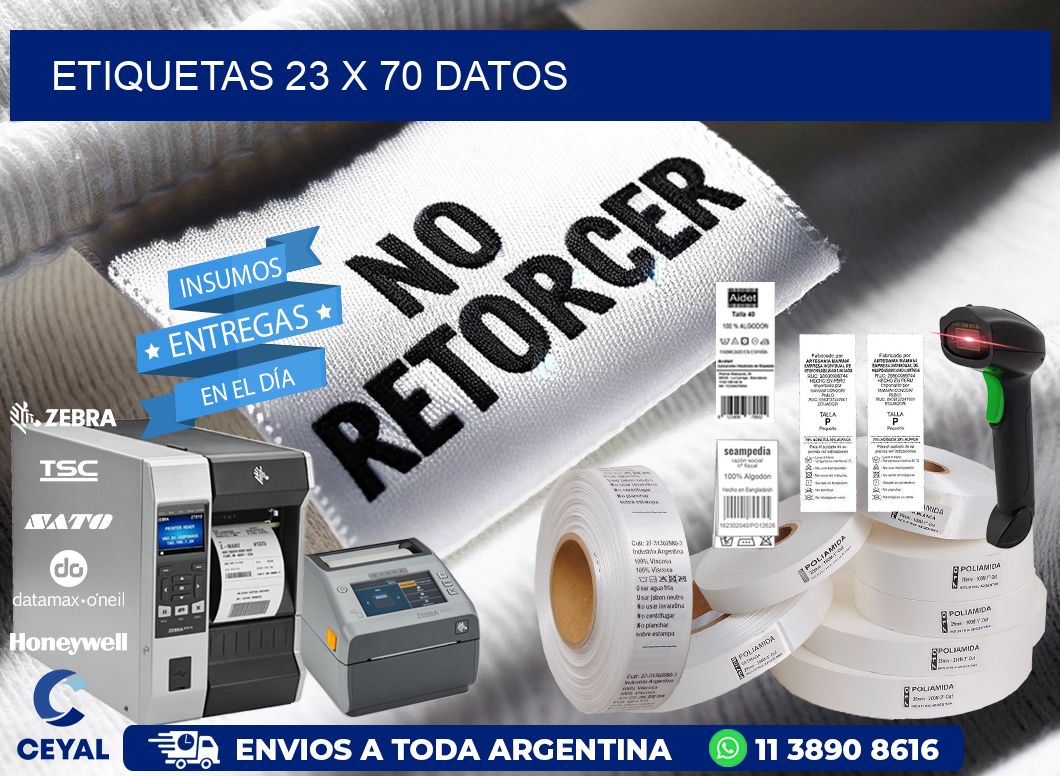 ETIQUETAS 23 x 70 DATOS