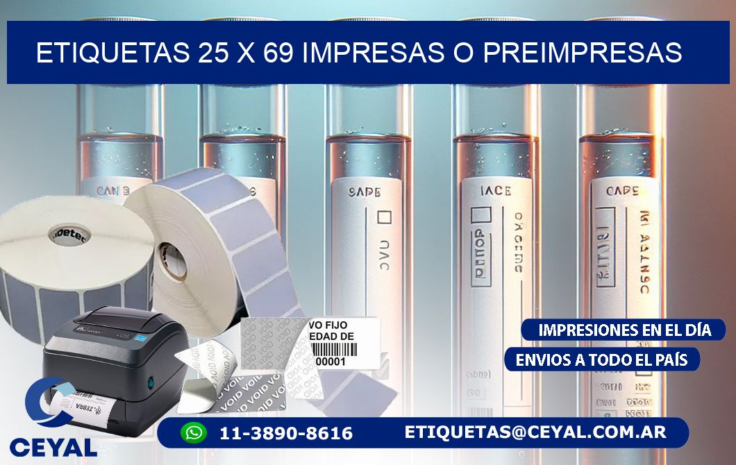 ETIQUETAS 25 x 69 IMPRESAS O PREIMPRESAS